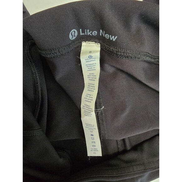 Lululemon Women's Black Mesh Striped Cropped Capri Leggings Size 8 Activewear - Picture 5 of 6